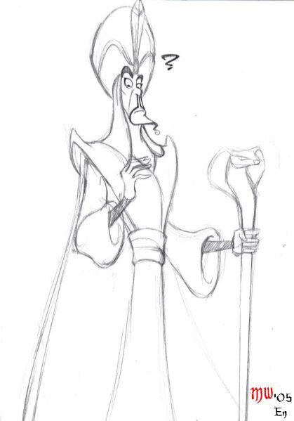 Jafar Drawing, Aladdin Drawing Easy, Aladdin And Jasmine Drawing Easy, Aladdin Sketch, Jafar Aladdin Fanart, Disney Villains Art, Disney Art Drawings, Doodle Ideas, Disney Sketches