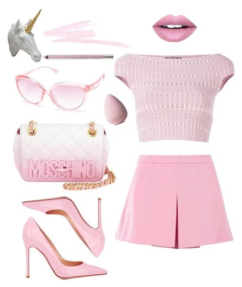 Pink Glam Aesthetic Outfits, Night Birthday Outfit, Clubwear Aesthetic, Pink Palates Princess Aesthetic Outfits, Pink Outfits Polyvore, Fitted Barbiecore Tops, Pink Polyvore, Moschino Barbie Runway, 20’s Fashion