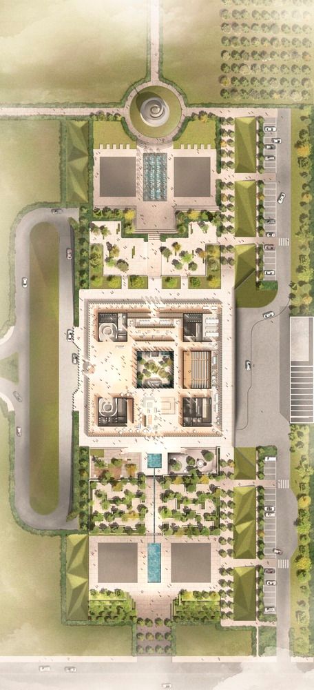 Cultural Center Architecture, House Of Wisdom, Foster House, مركز ثقافي, Foster Partners, Brick Architecture, Layout Architecture, Landscape Design Plans, Collaboration Space