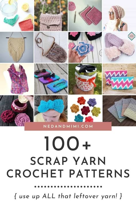 Shop your stash with over 100 crochet patterns for scrap yarn! All of these crochet projects are quick makes and perfect crochet gift ideas. #crochet #freecrochetpatterns #crochetscrapyarn Scrap Yarn Ideas, Leftover Yarn Project, Scrap Yarn Projects, Yarn Projects Crochet, Quick Crochet Gifts, Scrap Crochet, Crochet Project Free, Scrap Yarn Crochet, Yarn Project