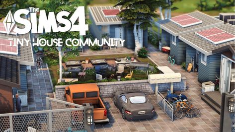 Sims Building Ideas, Sims 4 Building Ideas, Custom Content Sims 4, Community House, 4 Family, House Community, Sims 4 Family, Community Housing, Tiny House Community