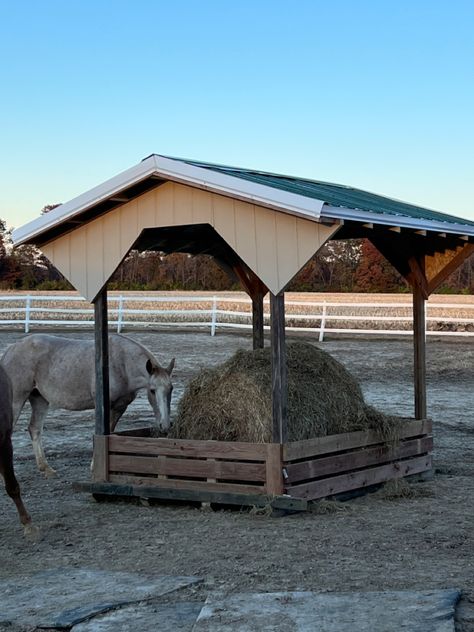 Covered Round Bale Feeder Diy, Round Bail Hay Feeder, Diy Round Bale Feeder, Round Bale Feeder Diy, Round Bale Hay Feeder, Round Bale Feeder, Hay Feeder For Horses, Property Layout, Cow Barn