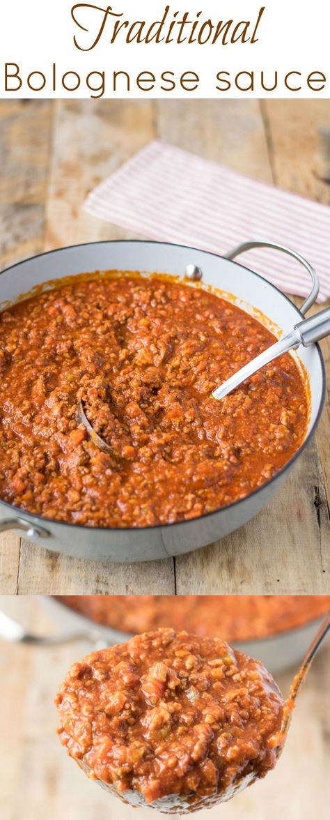 This traditional Bolognese sauce is made using all the authentic ingredients like beef, pork, fresh tomato purée, then cooked low and slow for hours to develop a rich, hearty taste. Bolognese Recipes, Traditional Bolognese, Pasta Bolognese Recipe, Diy Easy Recipes, Pasta Bolognese, Bolognese Recipe, Recipes Italian, Bolognese Sauce, Pasta Sauces