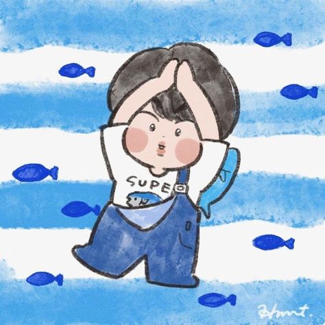 Bts Drawings Easy, Super Tuna, K Wallpaper, Kpop Drawings, Cute Doodle Art, Seokjin Bts, Bts Drawings, Bts Chibi, Kpop Fanart