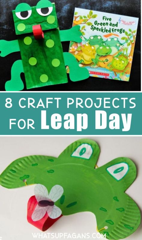 Great list of leap year arts and crafts projects for kids. most focus on leapfrogs and such but the whole post has a lot of fun leap year party ideas and activities! #leapyear #leapfrog #frogs #crafts #kidscrafts #craftsforkids #artsandcrafts #leapyear #leapday #kidsactivities Leap Year Preschool Crafts, Leap Year Crafts For Preschoolers, Leap Day Preschool Activities, Leap Day Crafts For Toddlers, Leap Year Craft For Kids, Leap Day Crafts For Kids, Leap Year Party, Leap Year Activities For Kindergarten, Leap Day Party