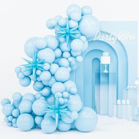 PRICES MAY VARY. 110 PCS PASTEL BLUE BALLOONS DIFFERENT SIZES: Package includes 22 inch foil star balloons (3 pcs), 18 inch balloons (2 pcs), 12 inch balloons (20 pcs), 10 inch balloons (30 pcs), 5 inch balloons (55 pcs), balloon decorating strip included. Due to the special shape of star balloons, they cannot float when filled with helium. It is recommended to fill them with air NON-TOXIC & SAFE: Made of latex, safe and non-toxic, recommended to use with a balloon hand pump or electric balloon Polar Bear Baby Shower Theme Boy, Polar Bear Baby Shower, Star Balloons, Bear Baby Shower Theme, Papa Smurf, Frozen Themed Birthday Party, Frozen Themed, Boy Baby Shower Themes, Anniversary Decorations