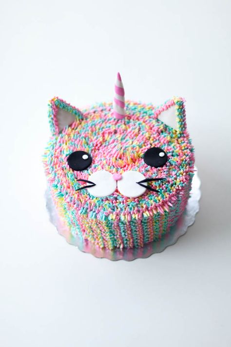 Caticorn Cake, Coco Cake, Birthday Cake For Cat, Cake Land, Pastel Cupcakes, Cake Kids, Kitten Birthday, Savory Cakes, Cat Birthday Party