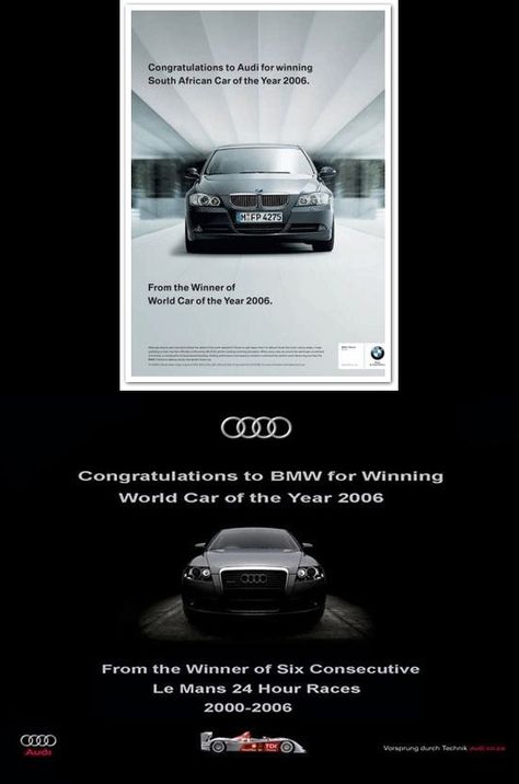 Audi vs BMW Ad War Audi Vs Bmw, Funny Cute, Audi, Bmw, Marketing, Electronic Products, Funny