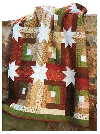 Creative Log Cabin Blocks Sparkle in This Quilt - Quilting Digest Jelly Roll Patterns, Log Cabin Quilt Pattern, Log Cabin Quilt Blocks, Stars Quilt, Quilting Room, Log Cabin Quilts, Jellyroll Quilts, Log Cabin Quilt, Star Quilt Patterns