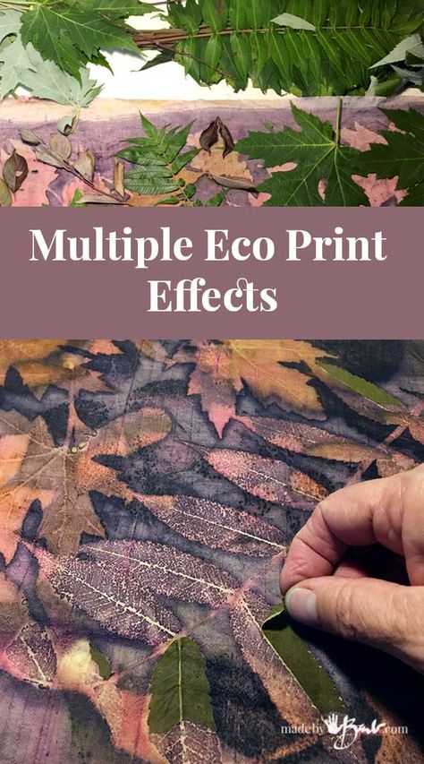 Multiple Eco Print Effects - Made By Barb - duplicate magical leaf printing Eco Dyeing Fabric Leaf Prints, Eco Dyeing Fabric Tutorials, Eco Dyeing Paper, Leaf Printing On Fabric, Natural Printing, Eco Printing Tutorial, Eco Printing Textiles, Eco Dyeing Fabric, Tinta Natural