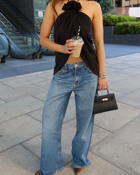 Pair her back with staple denim ~ the Bloom Halter Top is ideal for nights out or special occasions. Seen on @lilikaramalikis Summer Jeans, Halter Top, In Style, Night Out, Special Occasion, Spring Summer