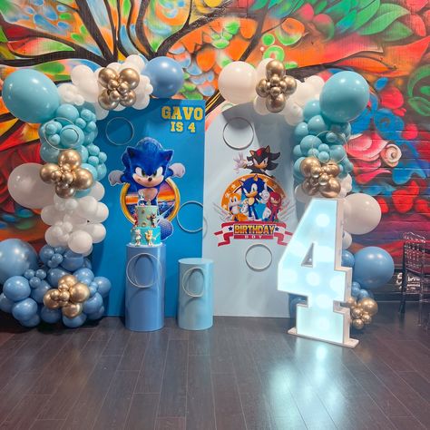 Speed into Fun! 🌀🎮 A Sonic Celebration Like No Other!” Level Up the Party Game with Sonic! 💙✨” Zooming into Year 4 with Sonic and Friends! 🎂🎉”. #sonicthehedgehog #sonicbirthdayparty #sonicmovie3 #sonicballoons Sonic 4th Birthday, Sonic Backdrop, Sonic Birthday Parties, Sonic Birthday, Ready Set Go, Sonic And Friends, Chip Bags, Party Game, 4th Birthday