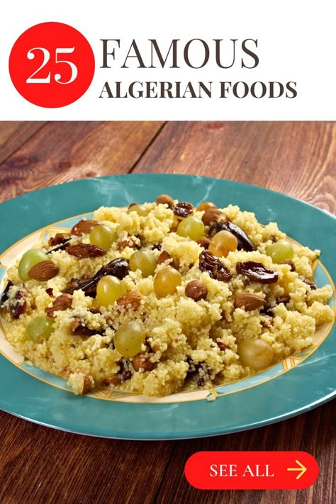 25 Most Popular Algerian Foods Springtime Recipes, Algerian Food, Tasty Pastry, Algerian Recipes, Couscous Recipes, The Ottoman Empire, Moroccan Food, Middle Eastern Recipes, World Recipes