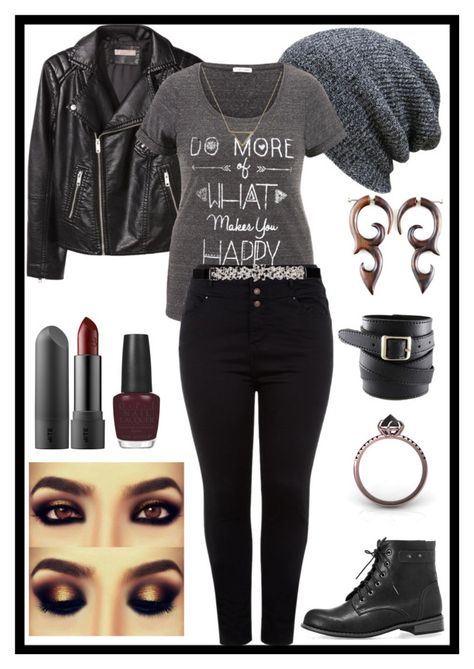 "Plus size, because why not?" by rebelvictoria ❤ liked on Polyvore featuring gÃ¼zellik, H&M, Avenue, OPI, maurices, Banana Republic ve City Chic Rock Chic Outfits, Grunge Plus Size, Rock Chic Style, Plus Size Goth, Goth Chic, 90s Fashion Grunge, Look Plus Size, Knit Dresses, Rock Chic