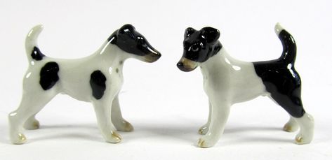 Porcelain Dog Figurines, Porcelain Animal Figurines, Clay Dog Easy, Clay Fox, Clay Dog, Painted Fox, Dog Ceramic, Pottery Animals, Porcelain Dog