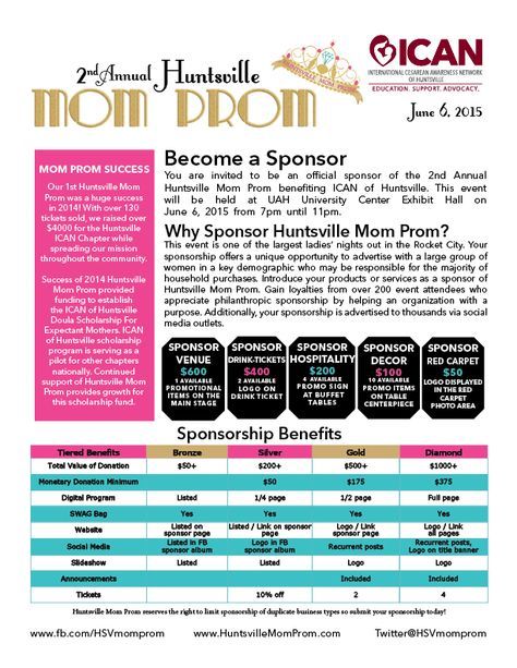 Corporate Sponsorship Package, Sponsorship Flyer, Corporate Sponsorship, Mom Prom, Sponsorship Levels, Sponsorship Package, Annual Campaign, Sponsorship Proposal, Pta Fundraising