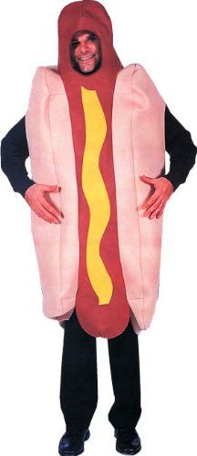 Deluxe Hot Dog Adult Costume * Make sure to look into this awesome item. (This is an affiliate link). Zero Dog Costume, Hot Dog Halloween Costume, Food Mascot, Hotdog Costume, T Rex Costume, Mario Costume, Onesie Costumes, Hooded Tunic, Queen Costume