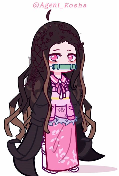 Gacha Character Base Pose, Demon Slayer Outfit Ideas Oc Gacha Club, Nezuko Gacha Life 2, Gacha Nezuko, Gacha Club Girl Oc, Gacha Club Outfit Ideas Girl, Demon Slayer Gacha Club, Gacha Club Girl, Gacha Demon