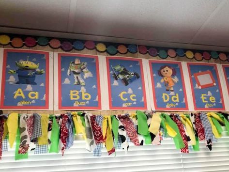 Ideas for a TOY STORY Classroom Theme - This Fairy Tale Life Toy Story Themed Classroom Ideas, Toy Story Decorations Classroom, Toy Story Classroom Door, Toy Story Ra Bulletin Board, Toy Story Classroom Theme Free Printable, Toy Story Kindergarten Classroom, Toy Story Classroom Theme, Disney Classroom Theme, Toy Story Decorations