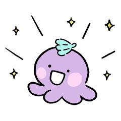 Chibi Octopus, Lovely Mongmong, Animals Graphic, Line Game, Small Icons, Cute Octopus, Animal Graphic, Cute Rabbit, Line Sticker