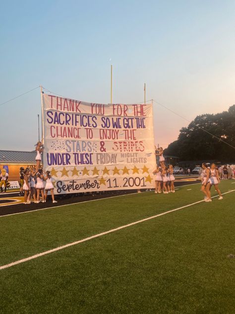 Pep Fest Games, Football Game Banners High School, Fnl Signs, Stuco Campaign, Fun Football Games, Run Through Signs, Dungeon Ideas, Usa Cheer, Spirit Posters