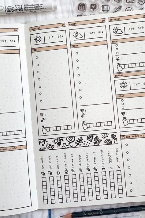 35+ Best September weekly spread ideas for bullet journals #weeklyspread #bulletjournalspreads Annual Bujo Spreads, September Weekly Spread, Weekly Bullet Journal Layout, Travel Journal Ideas Travelers Notebook, Bullet Journal Week, Weekly Spread Ideas, Bullet Journal Minimalist, Bullet Journal Ideas Templates, Creating A Bullet Journal