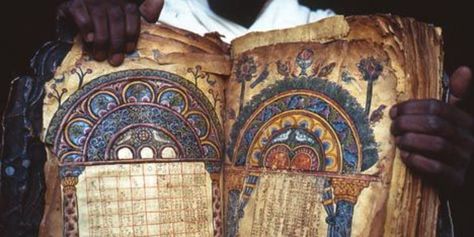 The oldest, most complete Gospel book on Earth is in Ethiopia Ethiopian Bible, Oldest Bible, Illustrated Manuscript, Ancient Books, Religious Images, The Monks, Mesopotamia, Medieval Art, Dark Ages