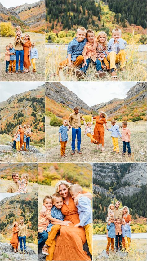 Family Of 6 Picture Poses Sitting, Action Family Photos, Utah Fall Family Photos, Family Of Six Photo Poses, 4 People Family Photos, Call Family Pictures, Family Of 6 Photoshoot Ideas, 6 Family Photo Shoot Ideas, Family Of 6 Photoshoot Poses