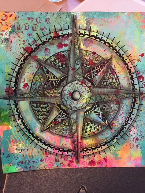 Zentangle compass rose. Acrylic on Watercolor paper background. Original artwork. For sale. Message me for price. Can be framed or unframed. Compass Reference, Compass Artwork, Compass Rose Art, Watercolor Paper Background, Watercolor Zentangle, Compass Rose Tattoo, Compass Art, Dream Catcher Art, Mariners Compass