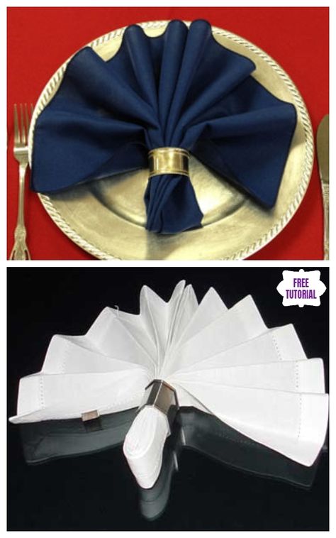 20 Best DIY Napkin Folding Tutorials for Christmas - Ring Fan Napkin Folding DIY Tutorial Napkin Ring Folding, Wedding Napkin Folding, Bunny Napkin Fold, Diy Napkin Folding, Christmas Tree Napkin Fold, Napkin Folding Tutorial, Fancy Napkin Folding, Christmas Napkin Folding, Easy Napkin Folding