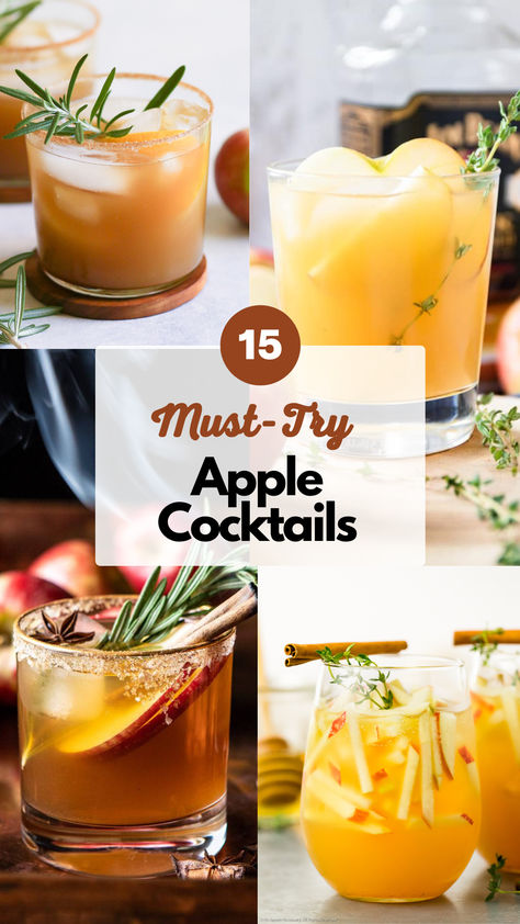 Apple Cocktail Recipes Apple Ginger Cocktail, Spiced Apple Cocktail, Fall Apple Cocktails, Apple Cocktails Fall, Apple Fall Drinks, Apple Drinks Alcohol, Apple Cocktails, Apple Cocktail Recipes, Crown Apple