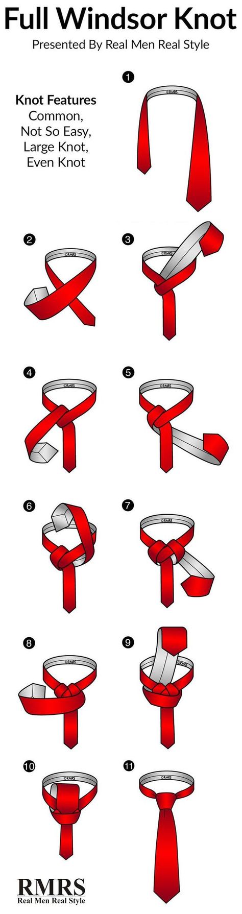 Tali Leher Lelaki, Windsor Tie Knot, Knot Knitting, Full Windsor Knot, Windsor Tie, Double Windsor, Simpul Dasi, Tie A Necktie, Fashion Infographic