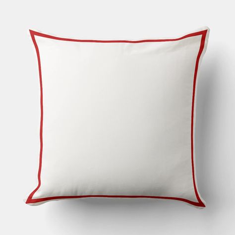 Red And White Pillows, Red Bedroom Accents, Red And White Room, Red And White Bedroom Ideas, White Dorm Room, Red Bedroom Decor, Nyc Apt, Red Office, Red Bedroom