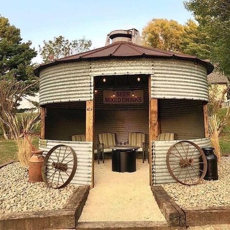 Grain Bin Gazebo, Bin Gazebo, Grain Bin House, Corn Crib, Silo House, Grain Silo, Backyard Gazebo, Lake Cabin, Backyard Pavilion