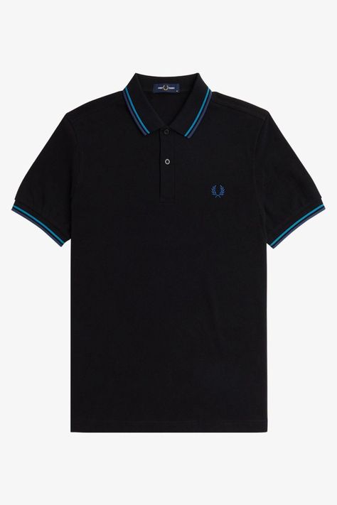 This classic polo shirt is made in cotton pique in a regular fit. Trimmed with twin tipping at the collar and button placket. 100% Cotton. Fred Perry Shirt, Fred Perry Polo, Polo Shirt Design, High Waisted Cropped Jeans, Dungaree Jeans, Cotton Polo Shirt, Jesus Shirts, Shirt Mockup, Cotton Polo