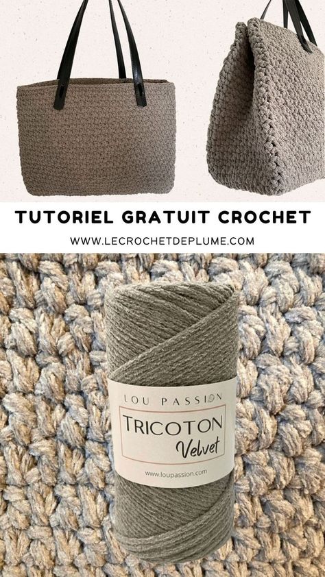 Tutoriel gratuit, sac tendance cabas au crochet. Le crochet de Plume vous propose un modèle facile et rapide à réaliser. Le tutoriel vidéo en pas à pas sur Youtube est disponible gratuitement. La version PDF est également disponible sur www.lecrochetdeplume.com #crochet #crocheting #knit #cardigan #crochetpatterns #crochetprojects #bag #sac #cabas #createur Cet ouvrage a été réalisé avec le fil Tricoton corde Velvet de chez Lou Passion crea mercerie en ligne. Diy Sac Crochet, Diy Crochet Bag Tutorial, Free Crochet Bag Patterns, Crochet Bag Tutorial, Meghan And Harry, Diy Crochet Bag, Free Crochet Bag, Womens Crochet Patterns, Bead Crochet Patterns