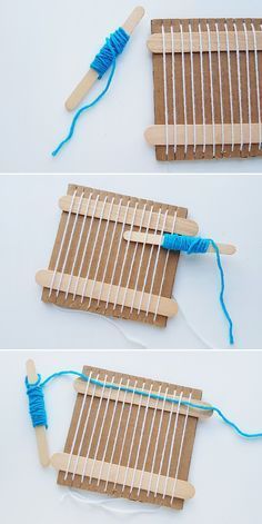 Oppgaver For Barn, Cardboard Loom, Loom Yarn, Weaving For Kids, Yarn Weaving, Weaving Loom Diy, Weaving Ideas, Aktivitas Montessori, School Grades