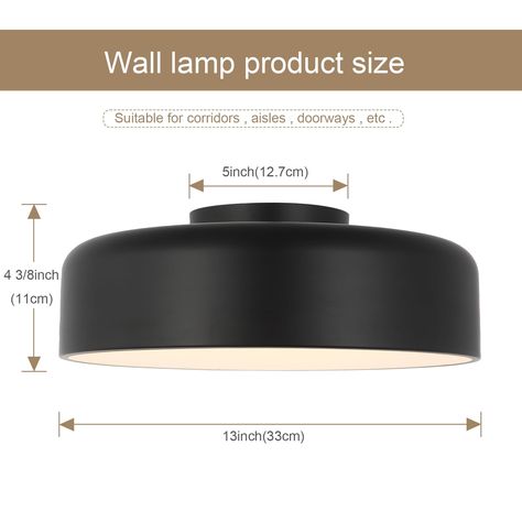 LED Dimmable Flush Mount Black Ceiling Light - Bed Bath & Beyond - 39907772 Exposed Basement Ceiling, Flush Mount Kitchen Lighting, Circular Ceiling Light, Small Half Bathroom, Hallway Ceiling Lights, Black Ceiling Light, Modern Flush Mount Ceiling Light, Light Bed, Ceiling Domes