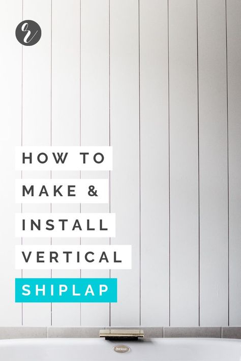 Diy Shiplap Wall Vertical, How To Vertical Shiplap, Vertical Shiplap Fireplace, Diy Vertical Shiplap Wall, Plywood Shiplap, Shiplap Bathroom Wall, Modern Farmhouse Interior, Vertical Shiplap, Modern Farmhouse Interior Design