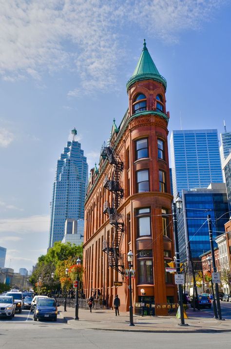 Canada, Ontario, Toronto, Flatiron Building, officially Gooderham Building, Brookfield Place beyond Gooderham Building, Canadian Aesthetic, Toronto Activities, Wallpaper Toronto, Toronto Summer, Toronto Pictures, Flat Iron Building, Toronto Images, Toronto Architecture