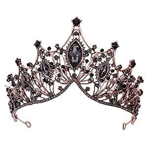 Baroque Black Queen Crown for Women, Dark Gothic Princess Tiaras and Crown Handmade Crystal Headband Birthday Tiara for Women – Wedding Halloween Faire Costume Birthday Music Festival Queen Crowns, Crystal Crown Wedding, Gothic Chic, Birthday Tiara, Crown For Women, Party Hair Accessories, Black Crown, Rhinestone Tiara, Party Hair