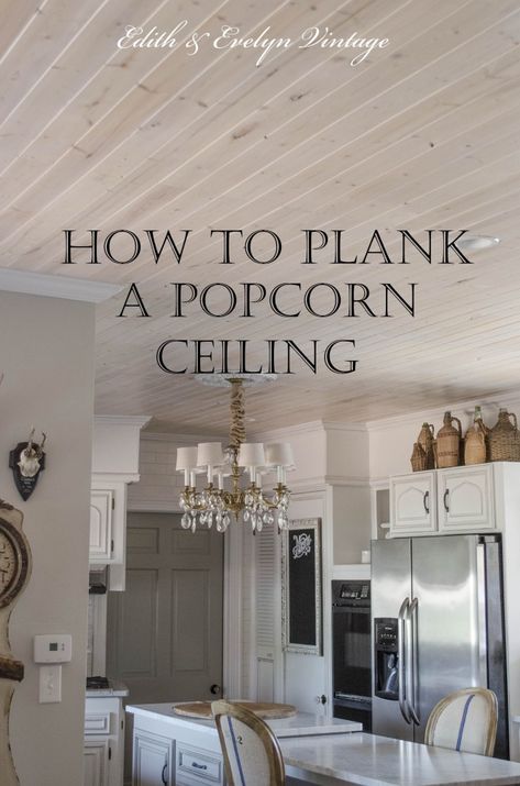 How To Plank, Plank Ceiling, Bed Platform, Popcorn Ceiling, Wood Ceiling, Home Upgrades, Home Repairs, Easy Home Decor, The Ceiling