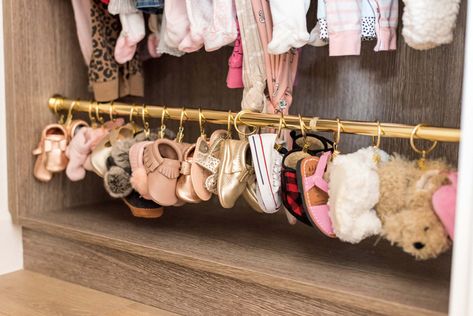 Baby Shoe Organization, Shoe Organization Diy, Angela Lanter, Shoe Organization, Nursery Deco, Baby Closet Organization, Baby Nursery Organization, Baby Nursery Inspiration, Baby Room Organization