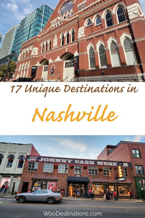 Nashville is bursting with unique experiences! From the iconic Ryman Auditorium to the captivating Johnny Cash Museum, this city offers a vibrant blend of music history and Southern charm. Join me as I uncover 17 unique destinations in Nashville that you won’t want to miss during your travels across North America! Johnny Cash Museum Nashville, Music Row Nashville, Unique Destinations, Johnny Cash Museum, Visit Nashville, Things To Do In Nashville, To Do In Nashville, Music Row, Centennial Park