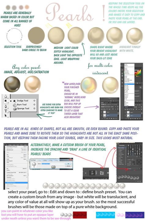 Easy Pearls by SYoshiko on DeviantArt Drawing Pearls, Draw Gems, Digital Painting Tutorial, Jewelry Rendering, Digital Painting Techniques, Jewelry Illustration, Jewelry Drawing, Jewellery Sketches, Digital Painting Tutorials