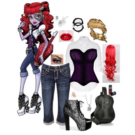 Monster High: Operetta by helsingmusique on Polyvore featuring Steffen Schraut, Vigoss, Pratesi, Femme Metale, Andrew Hamilton Crawford, Itsy Bitsy, STONE and Maybelline Monster High Halloween Costumes, Monster Fashion, Monster High Halloween, Monster High Cosplay, Monster High Costume, Monster High Clothes, Royal Theme, Cosplay Inspo, Monster High Party