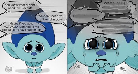 Artist: Gurosquid Branch And His Brothers Trolls, Brozone Comic, Branch Trolls Fanart, Trolls Broppy, Lion Steven Universe, Trolls Art, Trolls Fanart, Erma Comic, Branch Trolls