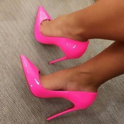 Women's Style Pumps Hot Pink Elegant Pointed Toe Stiletto Heels Leather Pumps Fall Fashion Outfits Women Homecoming Short Dresses Shoes Plus Size Fashion For Women for Party, Date | FSJ Pink High Fashion, High Fashion Heels, Autumn Fashion Women Fall Outfits, Pink High Heels, Hot Heels, Pumps Heels Stilettos, Fashion Heels, Pink Shoes, Pretty Pastel