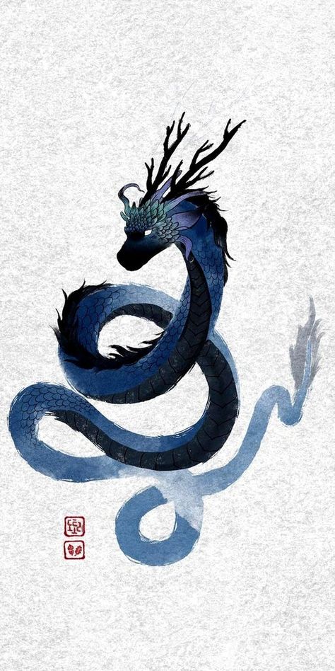 Asian Dragon Drawing, Dragon Japanese Art, Water Dragon Tattoo, Asian Dragon Art, Dragons Artwork, Chinese Dragon Drawing, Dragon Watercolor, Ink Tattoo Design, Japanese Dragon Drawing