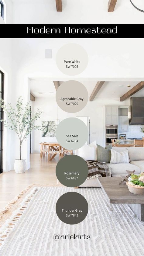 Interior Paint Palette House Exterior Before And After, Paint Palettes, Farmhouse Paint, House Color Palettes, Paint Color Schemes, House Color Schemes, Harvest Decorations, Paint Colors For Home, Room Paint